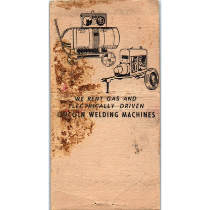 Lincoln Welding Machines Kansas City MO Advertising Matchbook Cover MM9-4