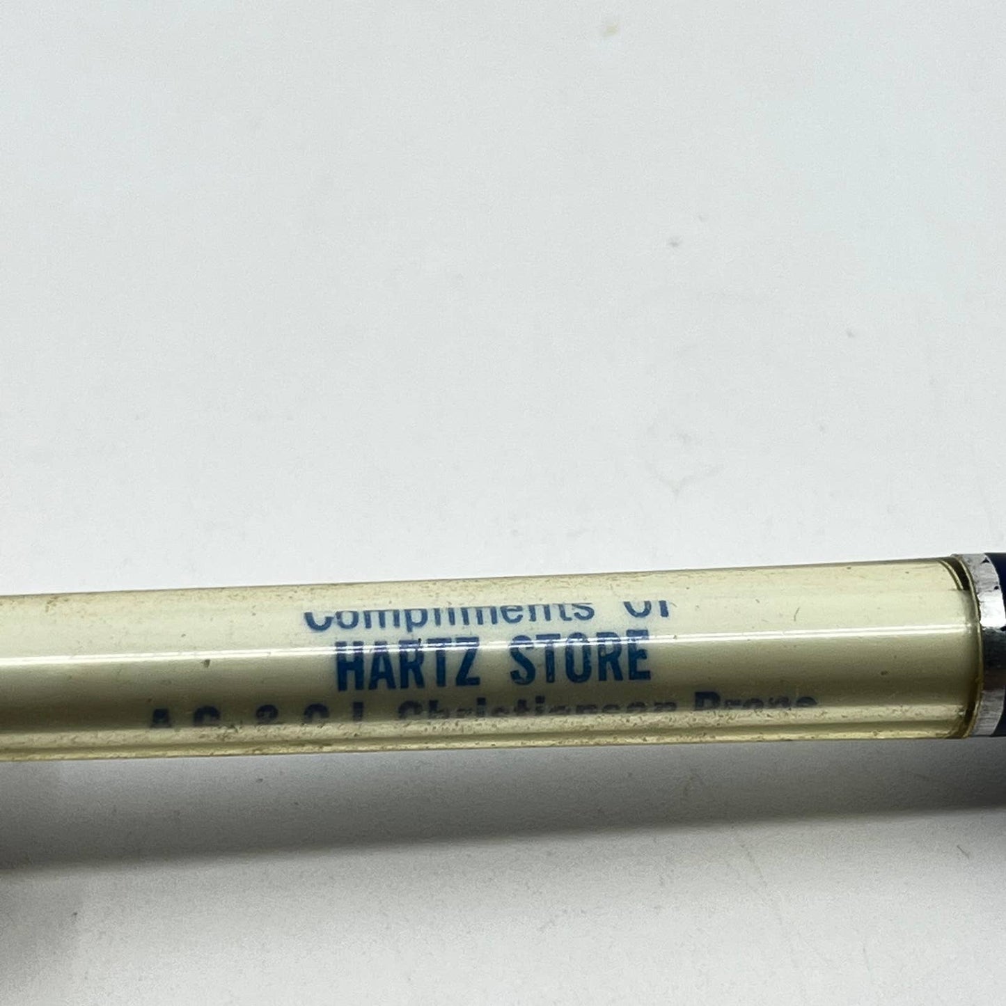 VTG Advertising Ballpoint Pen Hartz Store A.J. & C.J. Christianson Gary MN SC3