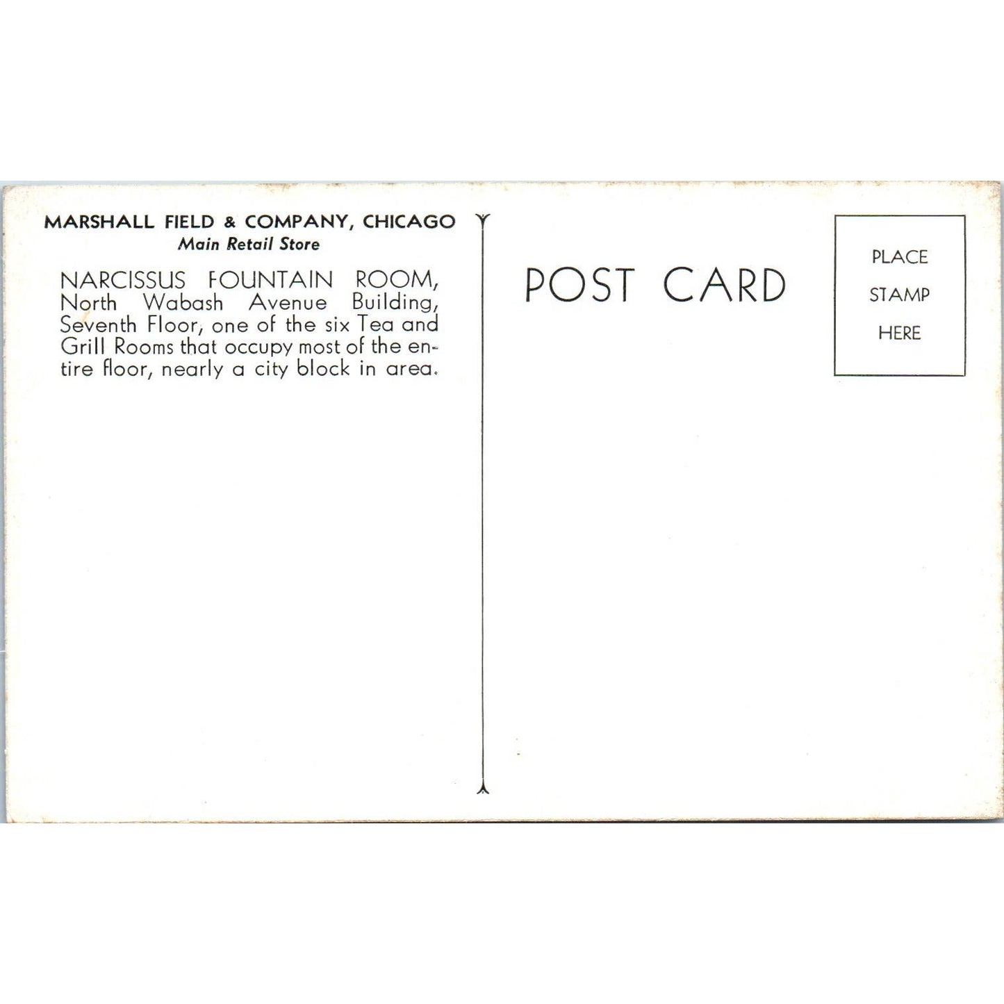Marshall Field & Co Chicago Narcissus Fountain Room Original Postcard TK1-25