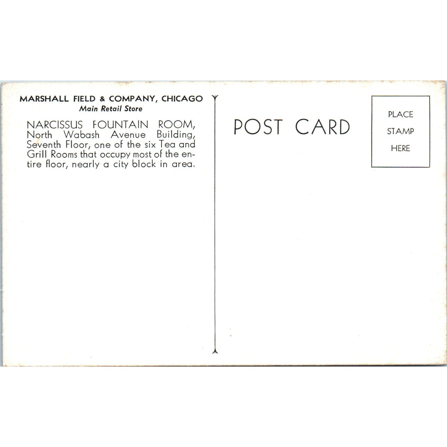 Marshall Field & Co Chicago Narcissus Fountain Room Original Postcard P2-10