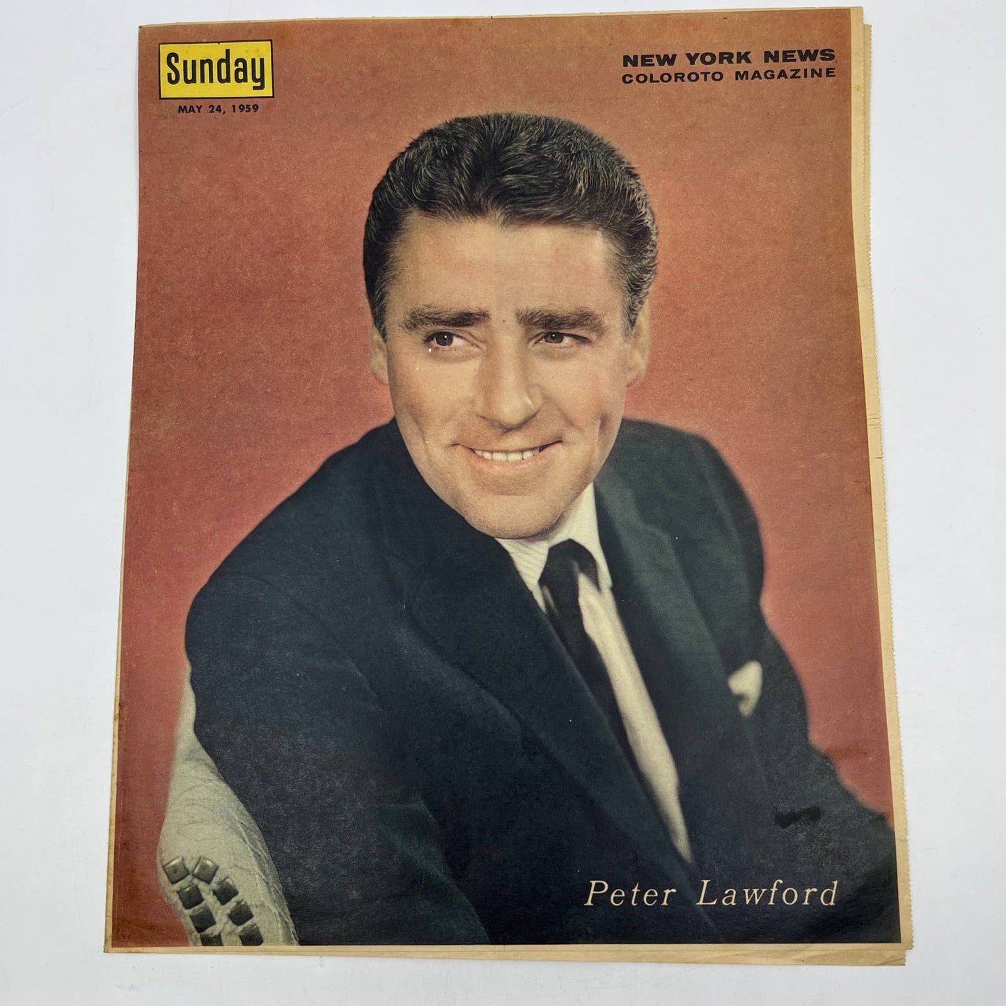 1959 PETER LAWFORD Sunday New York News Coloroto Magazine Cover Only FL4