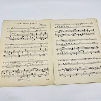 1922 Carry Me Back to Old Virginny Alma Gluck James A Bland Sheet Music