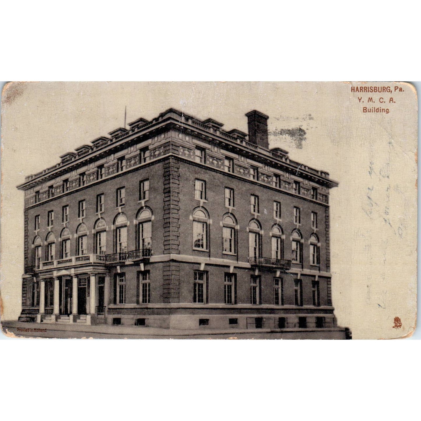 1908 Postcard Raphael Tuck Harrisburg PA YMCA Building TI1-1