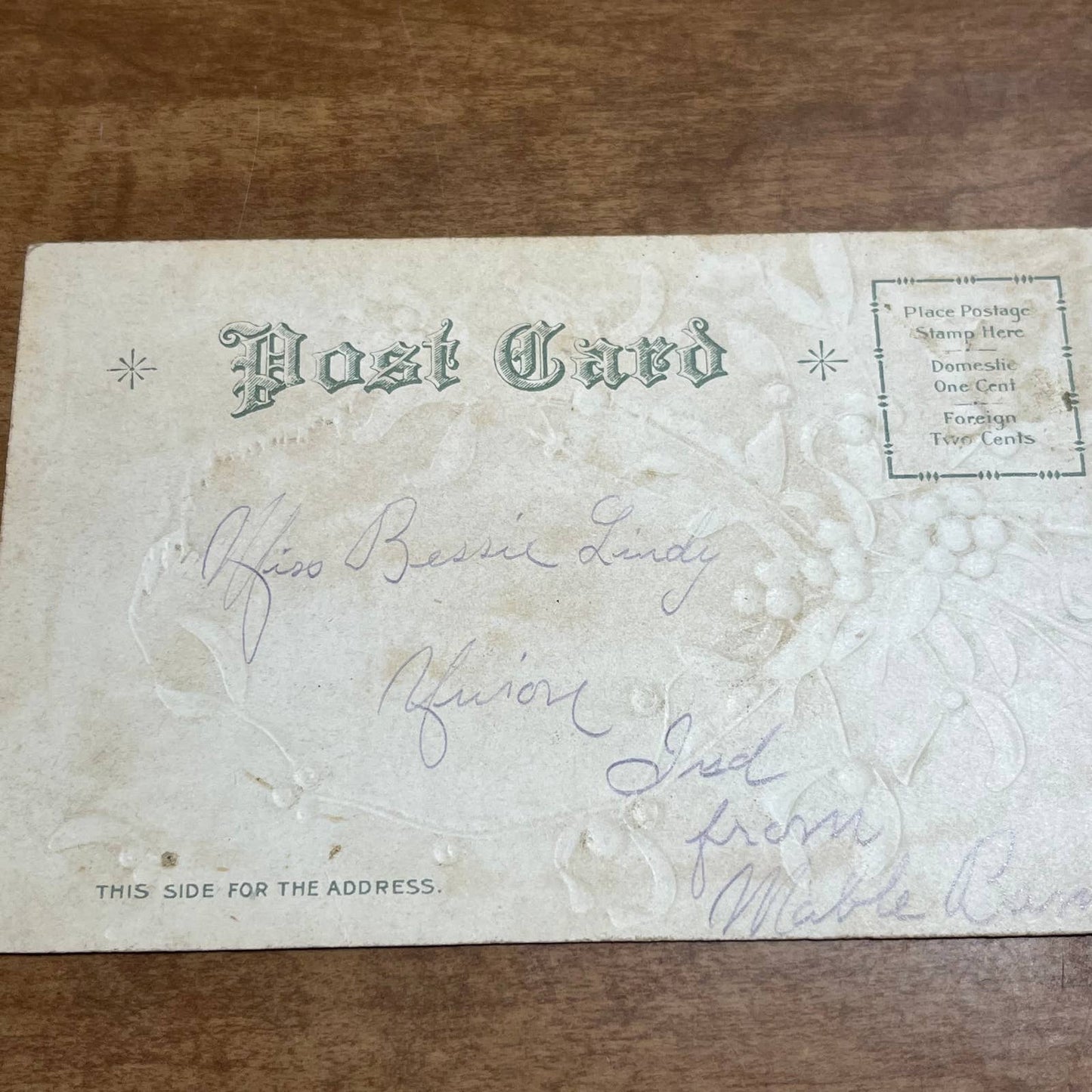 c1910 Embossed Silver Alba White Berry Church A Joyful Christmas Postcard PA2