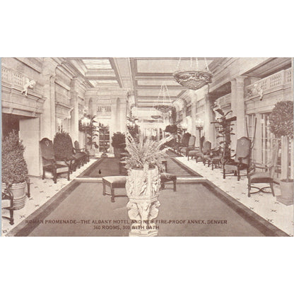 The Albany Hotel Roman Promenade Denver Colorado Original Postcard P2-2