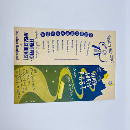 1950s Alps, Adria Post Travel Brochure Munich Germany SC6