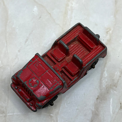 1950s Metal Tootsietoy Army Jeep Light 2 1/4" Long Red SC8