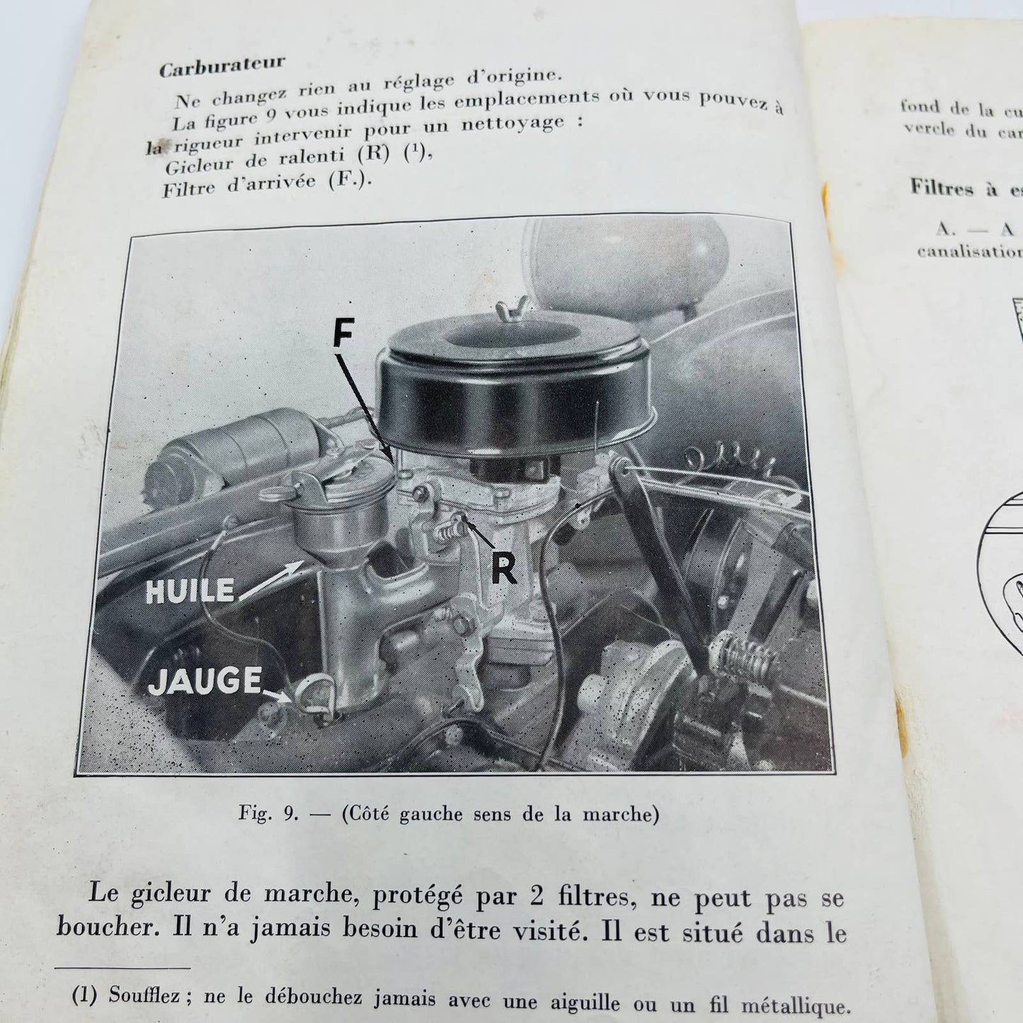 1958 Citroën 2CV Type AZL LA BERLINE Owner's manual 1958 French BA1
