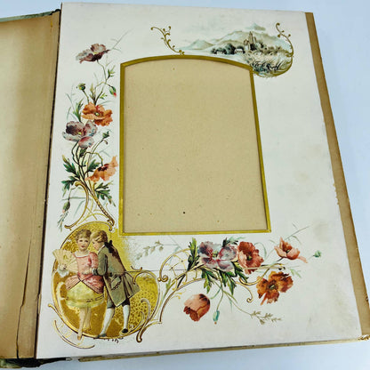 1880s Victorian Photo Album “Floral Album” Ornate Pages 10.5 x 9” TB6