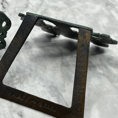 Vintage Judaica Set Of 2 Brass Book Ends Lions Of Judah Hand Made In Israel TK1