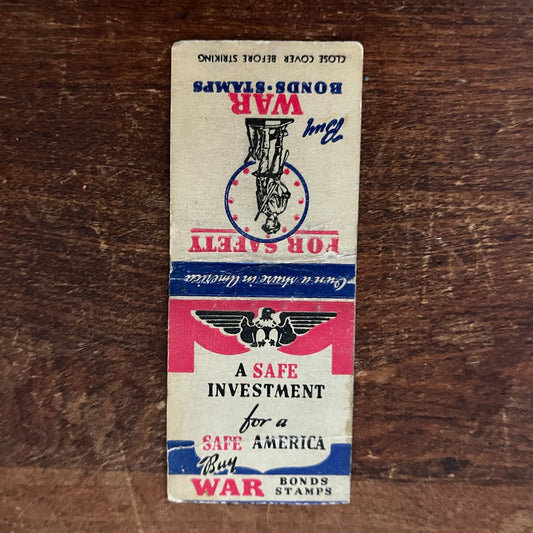 WWII Buy War Bonds Advertising Matchbook Cover SB3-M1