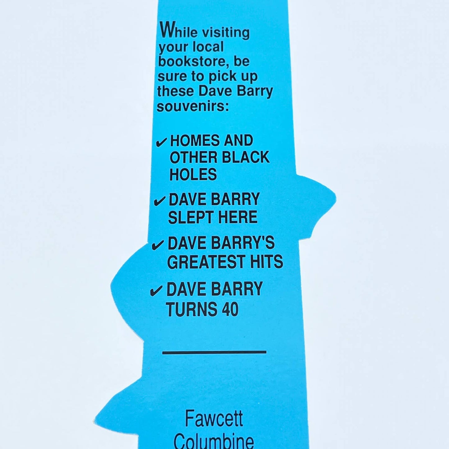 Vintage Dave Barry’s Only Travel Guide You’ll Ever Need Bookmark AB8