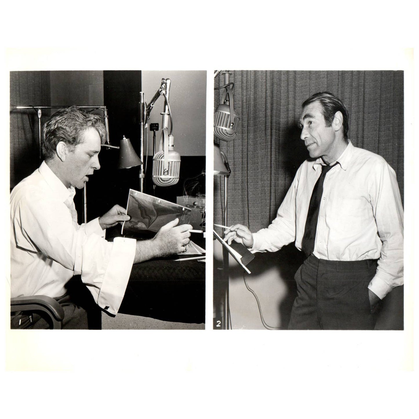 c1960 Press Photo Richard Burton Gary Merrill Churchill The Valiant Years TJ7-2