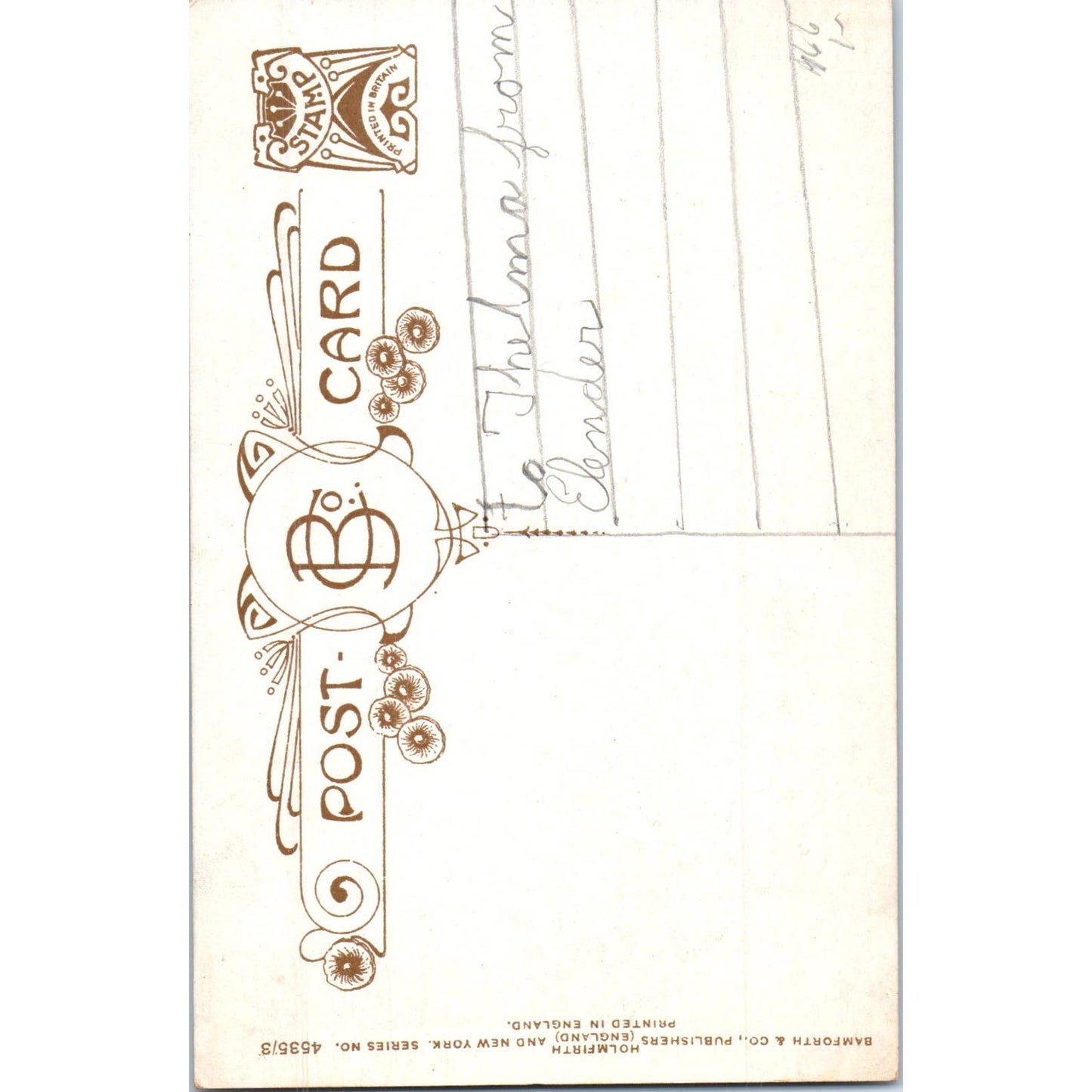 The Song The Angels Sing Holmfirth 1920s Original Postcard TK1-P13