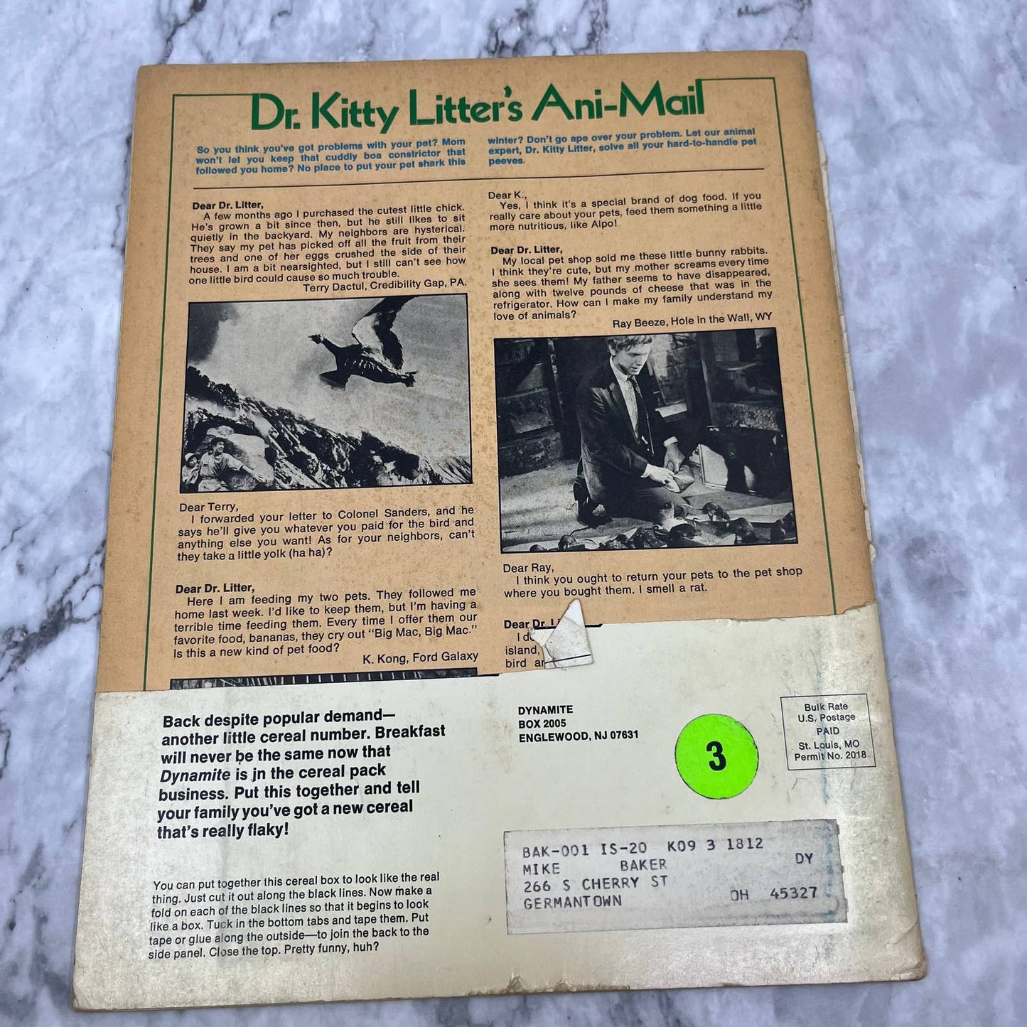 Dynamite Kid Magazine Cher Cover February 1976 TJ4