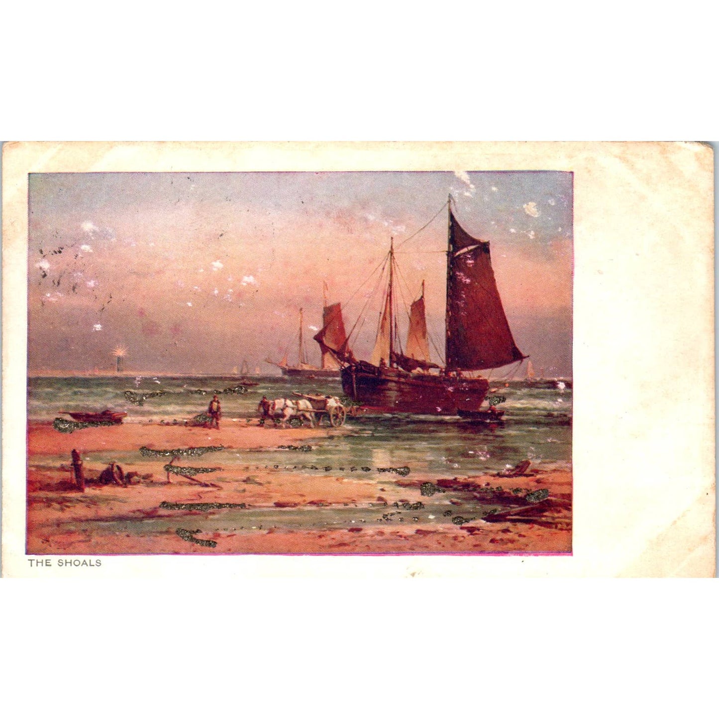 1906 "The Shoals" Sailboats - Original Postcard TJ7-RP3