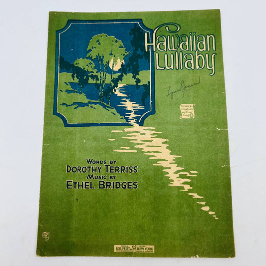 1919 Hawaiian Lullaby Dorothy Terriss Ethel Bridges Sheet Music