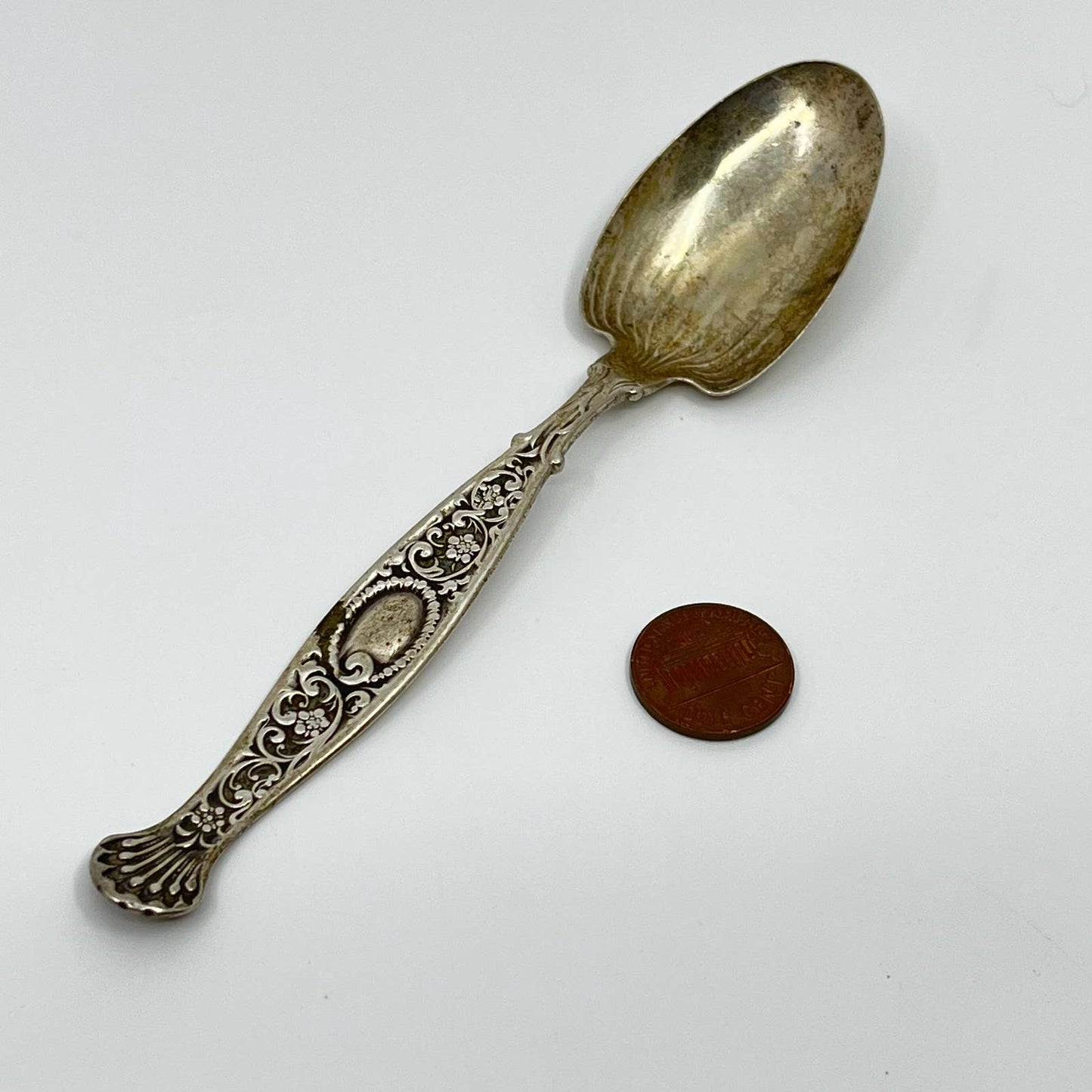 Whiting Hyperion Sterling Silver 6" Spoon RHOADS teaspoon Monogram SALLIE SC4