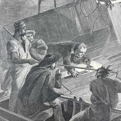 1880s Original Art Engraving - Jack Tier - Spike had breasted the yawl AC8