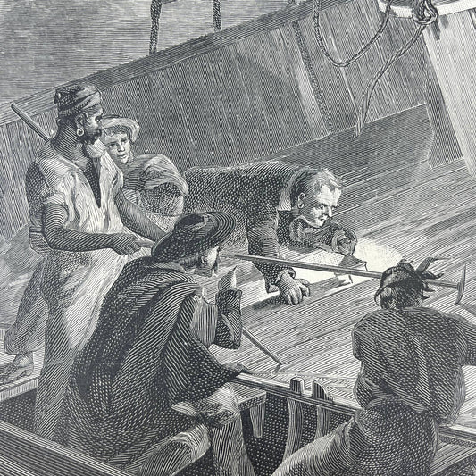 1880s Original Art Engraving - Jack Tier - Spike had breasted the yawl AC8