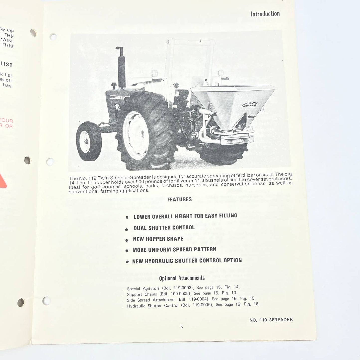 New Idea 3 Point Hitch Spinner Fertilizer Spreader/Seeder Operator's Manual TB9