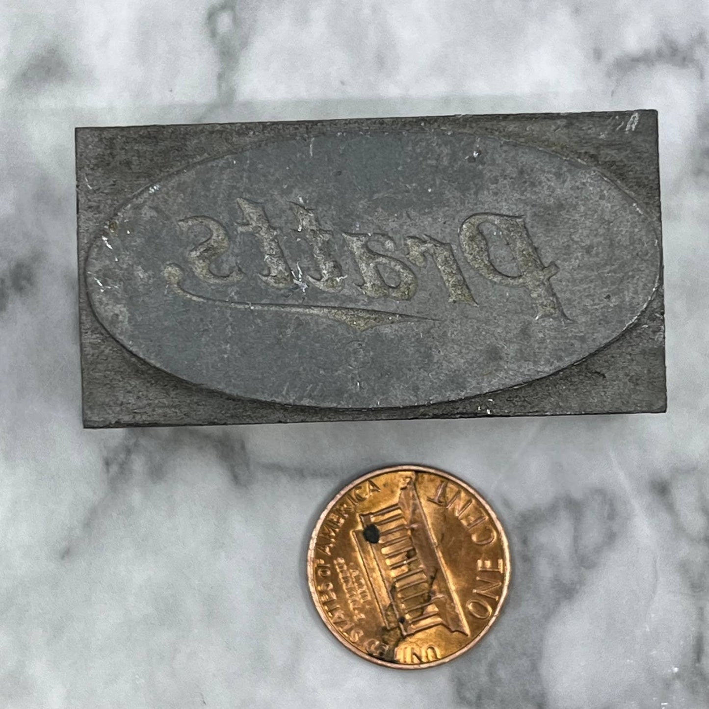 Vintage Printing Letterpress Printers Block Plate PRATTS TJ518