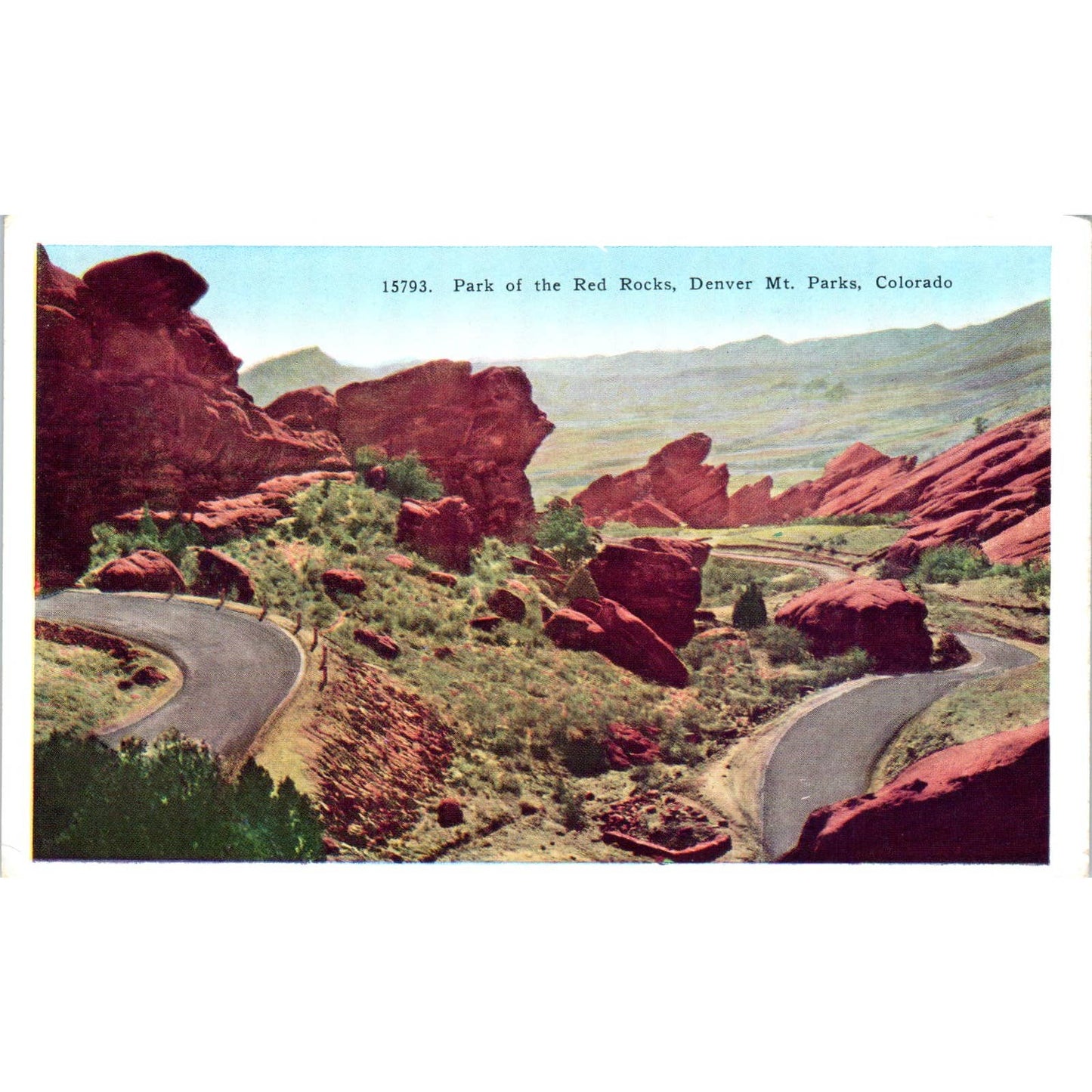 Park of the Red Rocks Denver Mt. Parks CO Original Postcard TK1-24