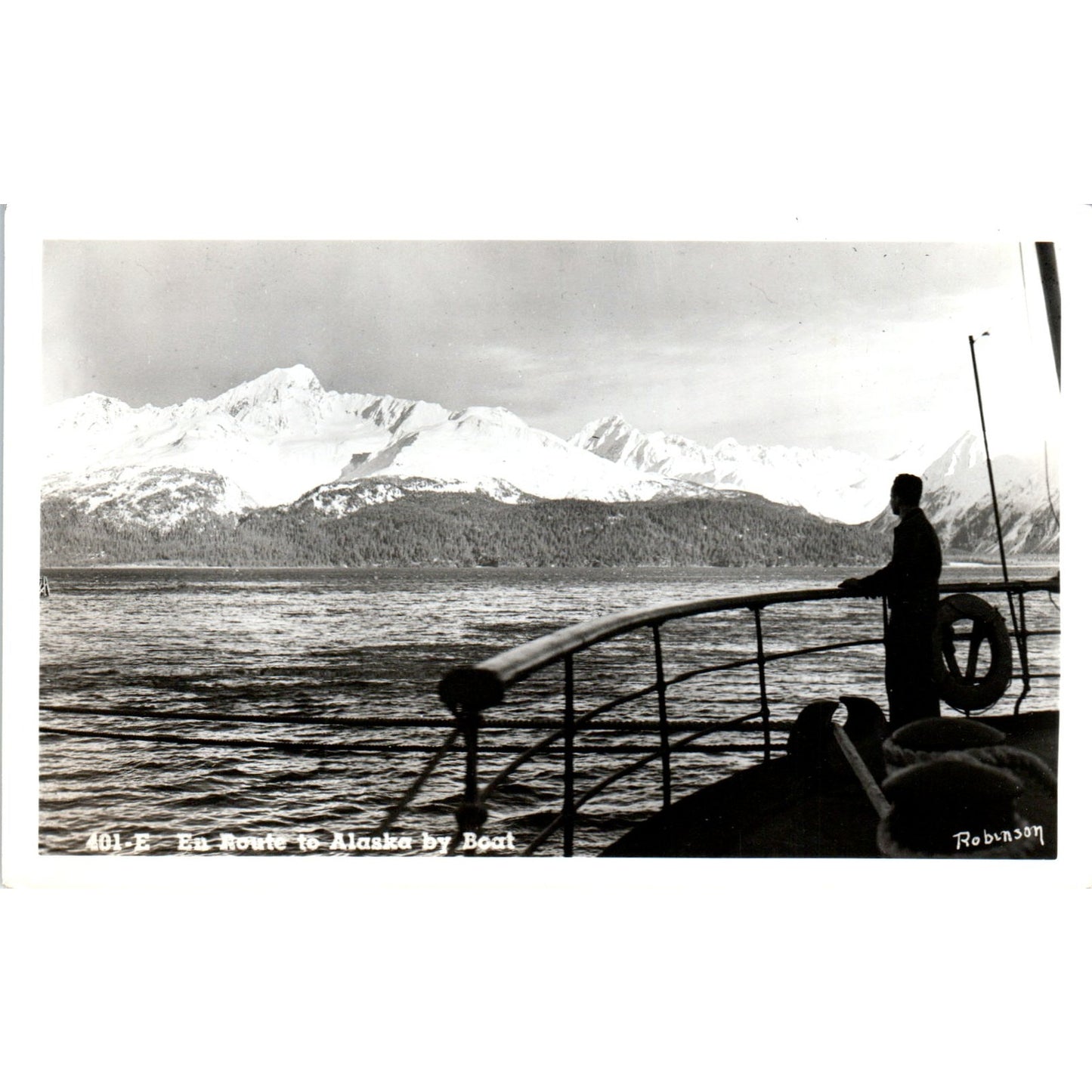 En Route to Alaska by Boat RPPC Alaska Original Postcard P1-11