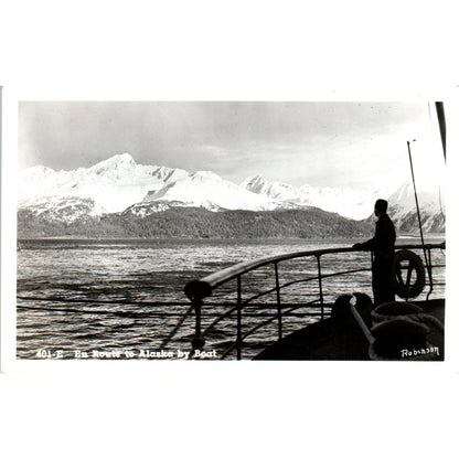 En Route to Alaska by Boat RPPC Alaska Original Postcard P1-11