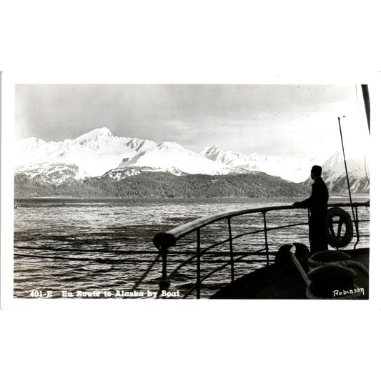 En Route to Alaska by Boat RPPC Alaska Original Postcard P1-11