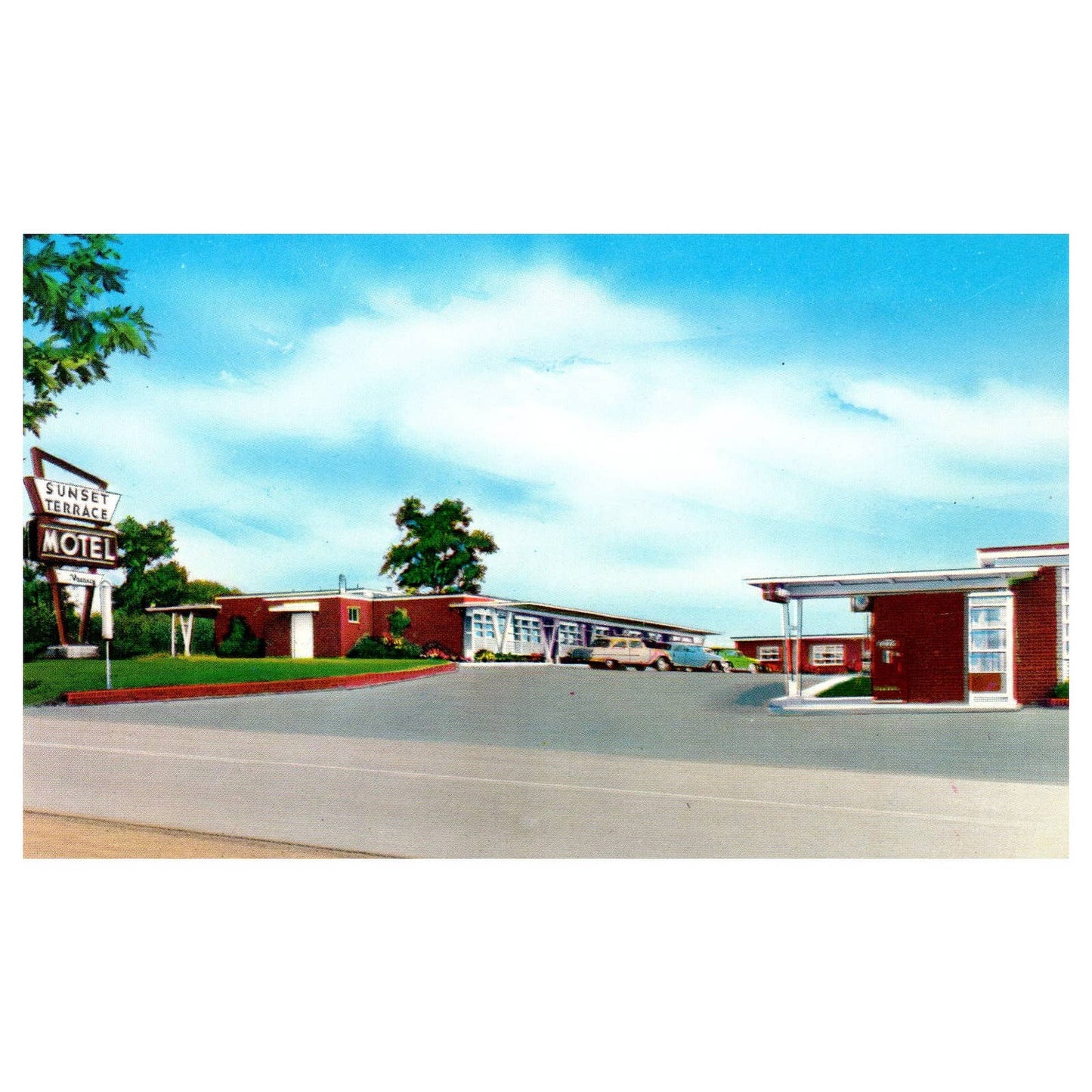 Vintage Postcard - Sunset Terrace Motel Lewisburg W. Va AD9