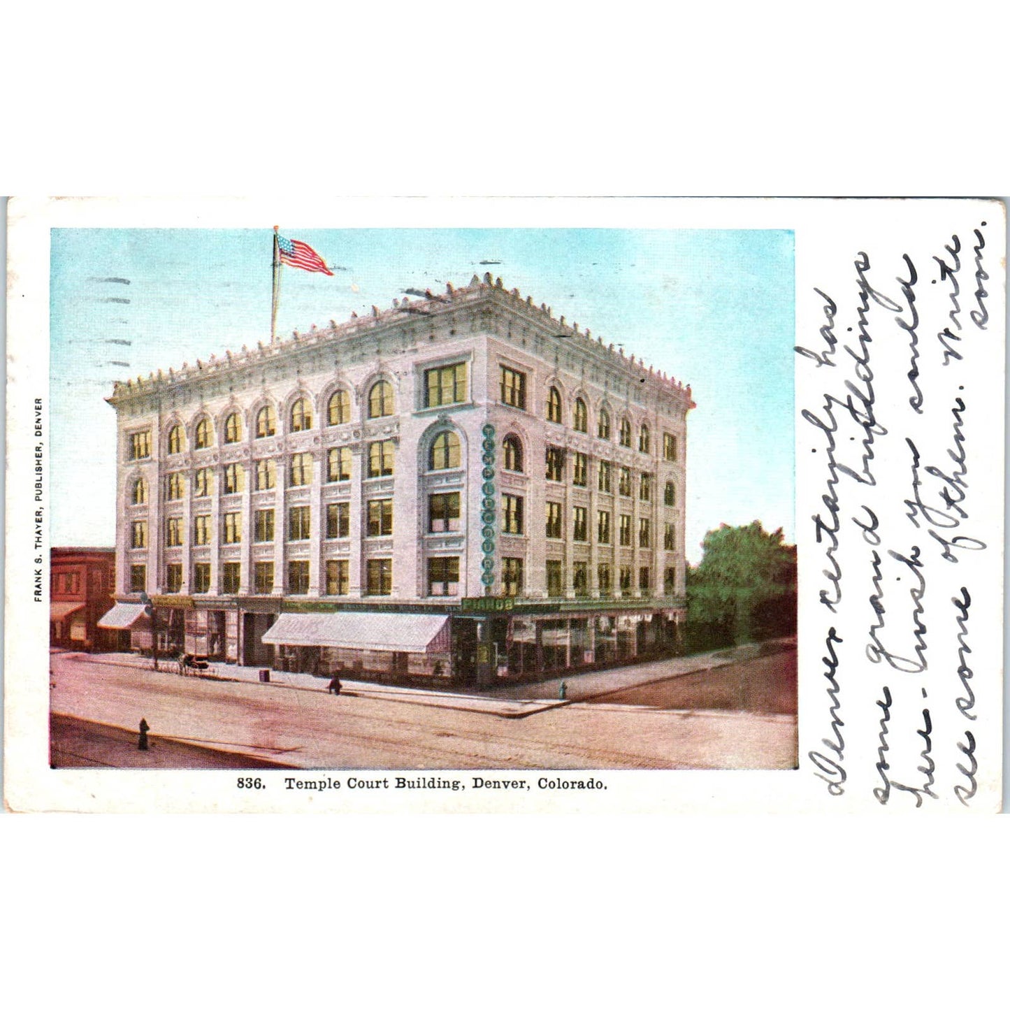 Temple Court Building 1910 Denver Colorado Original Postcard TK1-28