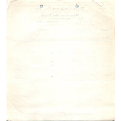 1951 Keith-Simmons Co Inc Billhead Receipt Hardware & Mill Supplies Nashville TN AD5-2