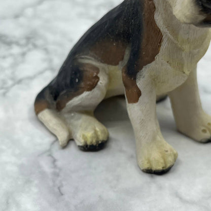 Vintage Hand Painted Cast Resin Beagle Hound Dog Figurine 3” TE2
