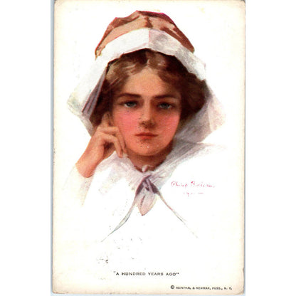 Philip Boileau Artist 'A Hundred Years Ago' Young Girl Original Postcard TK1-24