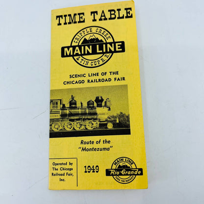 1949 Time Table Cripple Creek & Tin Cup Railroad-Chicago Railroad Fair C5