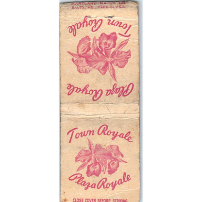 Plaza Royale Town Royale Kansas City MO Advertising Matchbook Cover SA9-M2