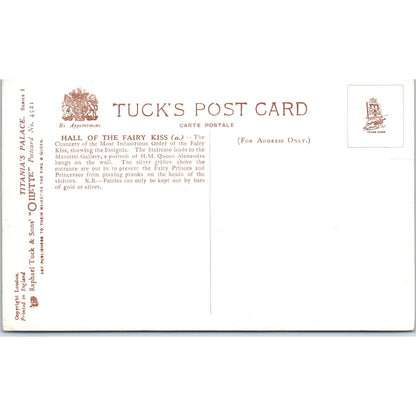 Titania's Palace Hall of the Fairy Kiss A Raphael Tuck Oilette Postcard P2-12