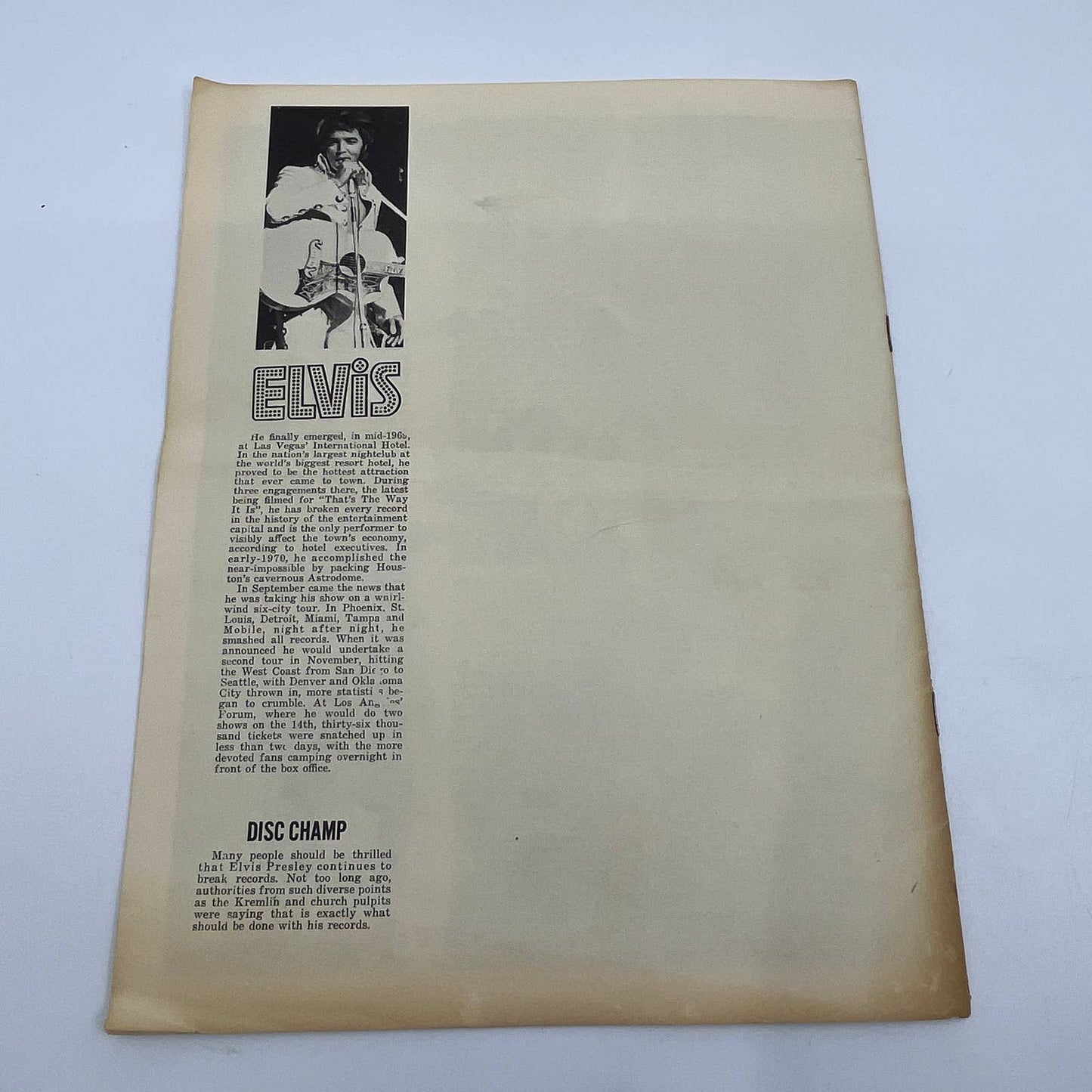 1972 Elvis That's The Way it Is Program Promo Booklet TG3