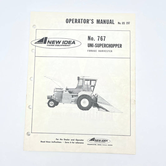 Original 1978 New Idea Manual 767 Uni-Superchopper Forage Harvester US 197 TB9