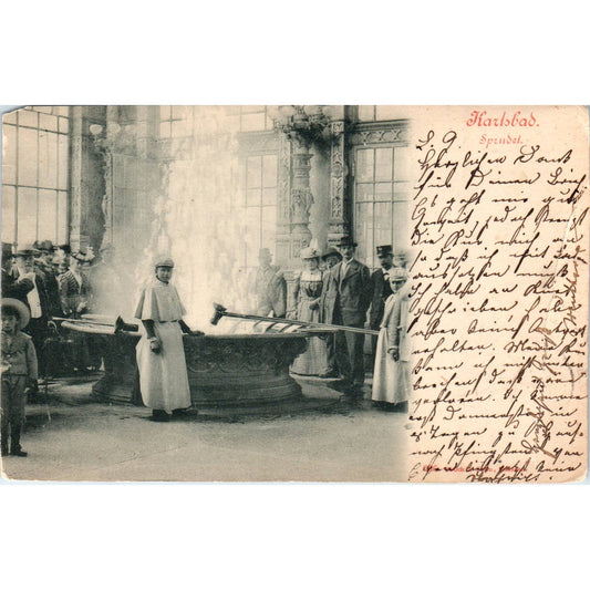 1901 Interior, Sprudet, KARLSBAD, Czech Republic Original Postcard TK1-24