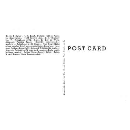 Fountain Court Hotel N.B & H.A. Burch Hot Springs Arkansas - Postcard TJ8-2