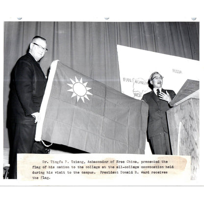 Ambassador of Free China Dr. Tingfu F. Tsiang at Yankton 1963 8x10 Photo TK1-P11