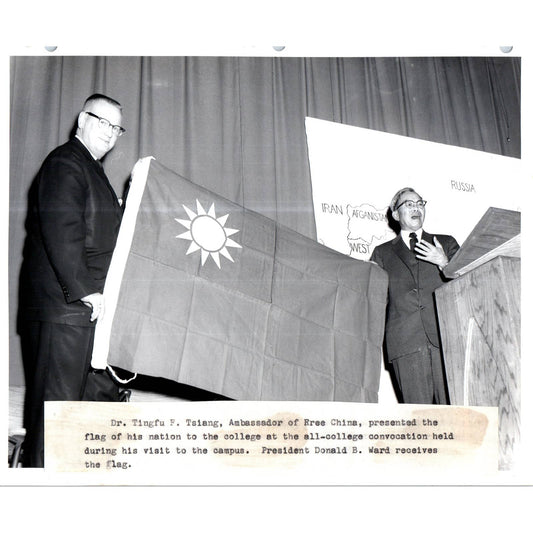 Ambassador of Free China Dr. Tingfu F. Tsiang at Yankton 1963 8x10 Photo TK1-P11