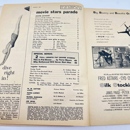 Movie Star Parade Magazine August 1957 Natalie Wood James Dean Elvis TC6