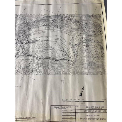 1987 London Mine Geological Mining Venture Map Boulder CO RU1