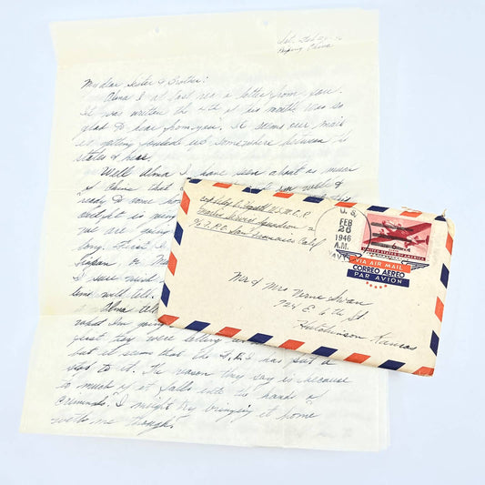 1946 WWII Letter Corp LeRoy O. Hogsett USMC Peking China - Mr & Mrs Verne KS AC2