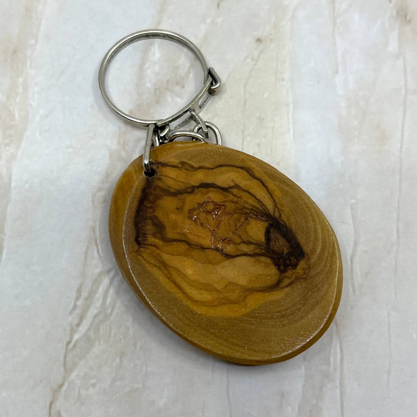 Nazareth Brass and Wood Souvenir Keychain TI7-S1