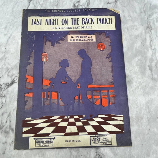 Last Night on the Back Porch Lew Brown 1923 Sheet Music TK2-SM4