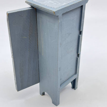 Vintage Dollhouse Furniture Handmade Painted Wood Cabinet 5.75 x 3.5” TF4
